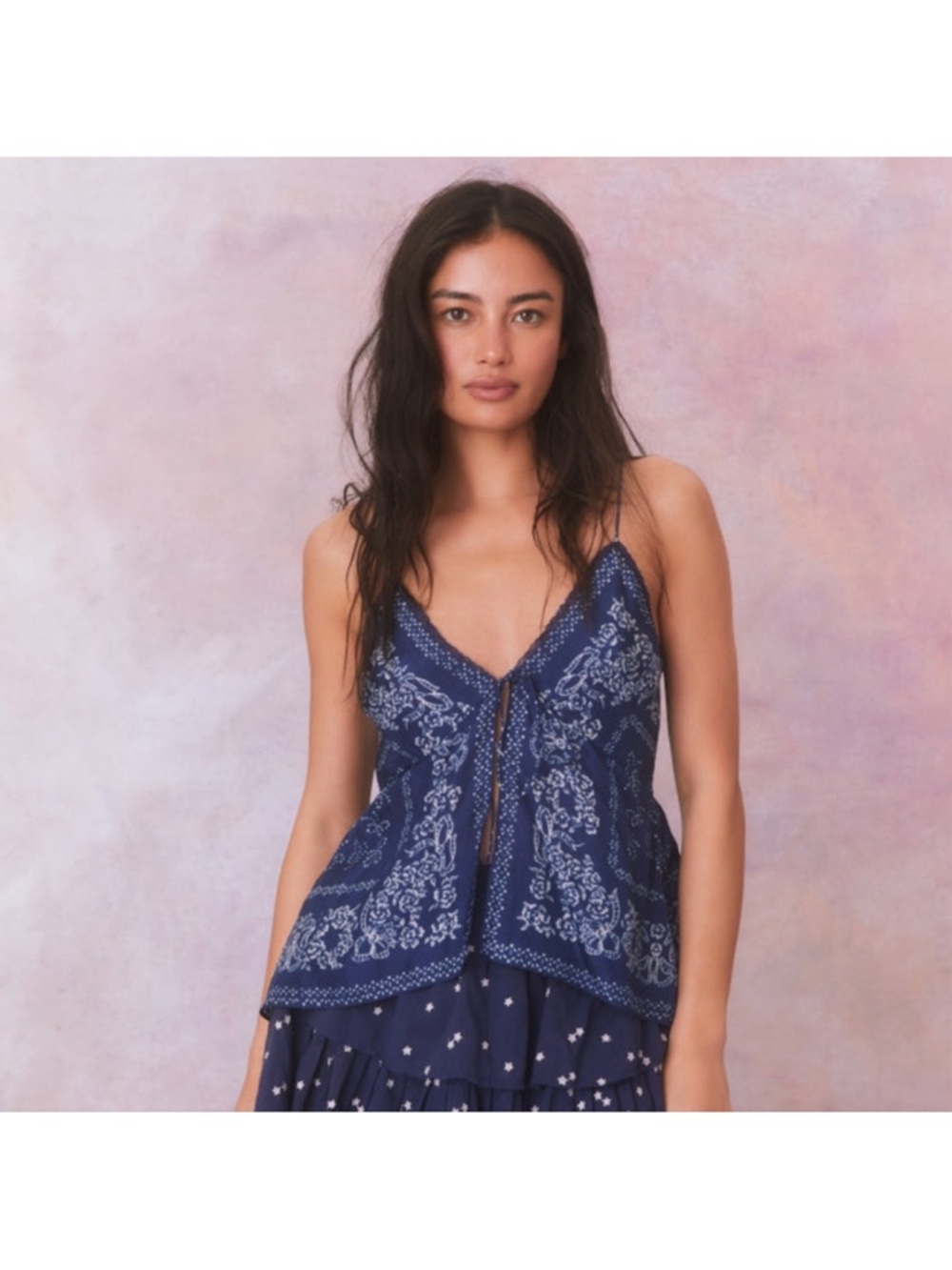 LoveShackFancy Tivelo Top Moonlight Indigo